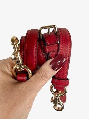 Coach Red Leather Adjustable Purse Strap Replacement Crossbody Bag Strap EUC